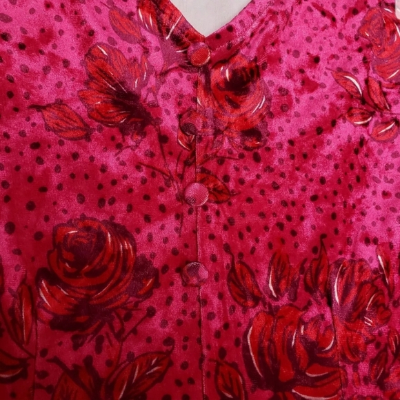 Jessica Simpson Crushed Velvet Fairy Goth Floral Romantic Asymmetrical Dress S - Picture 7 of 11